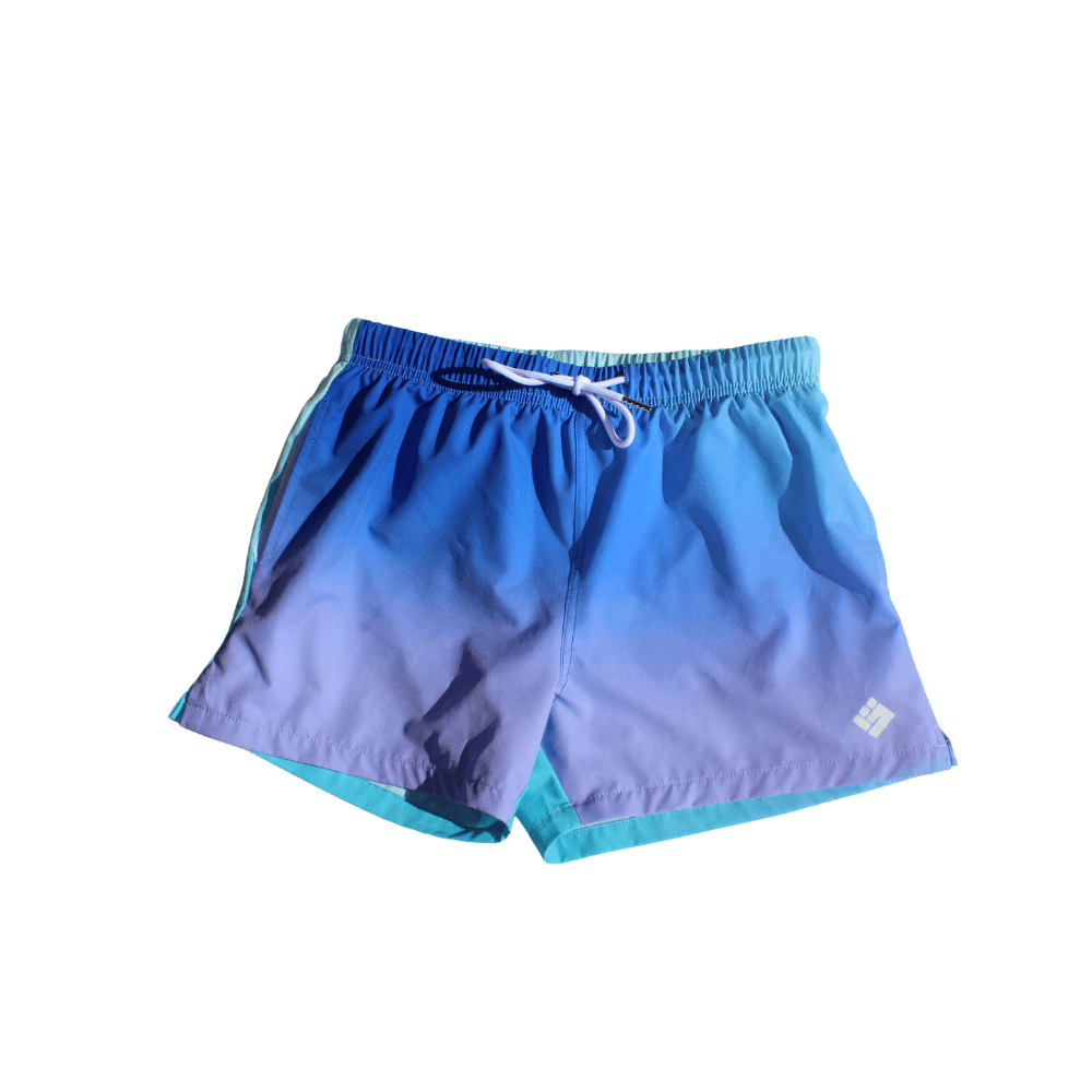 Short Eclipse en dégradé turquoise, bleu et lavande sublimé